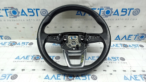 The steering wheel is bare Audi Q7 16-19 leather black, without buttons and paddles, bumpers