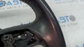 The steering wheel is bare Audi Q7 16-19 leather black, without buttons and paddles, bumpers