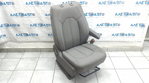 Chrysler Pacifica 17-20 driver's seat with airbag, black leather, brown stitching, electric, heated, memory, scratches on the linings