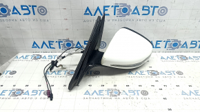 Left side mirror assembly for Mercedes W213 E 17-23, 10+8+2+2 pins, turn signal, heated, backlit, auto-dimming, BSM, white