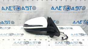 Right side mirror assembly for Mercedes W213 E 17-23, 8+8+2 pins, turn signal, heated, backlit, BSM, white, crack in turn signal