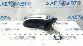 Right side mirror assembly for Mercedes W213 E 17-23, 8+8+2 pins, turn signal, heated, backlit, BSM, white, crack in turn signal