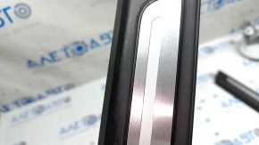 Front left outer door sill trim for Audi Q7 16-25, black with chrome, worn, chrome bump