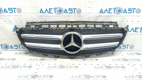 Mercedes W213 E 17-20 radiator grille without a chamber, AMG pack, swollen chrome, bumps