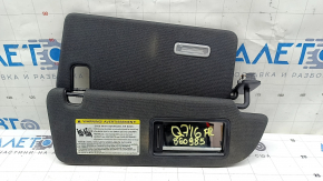 Right sun visor for Audi Q7 16-25, black, without hook, with lamp, for cleaning