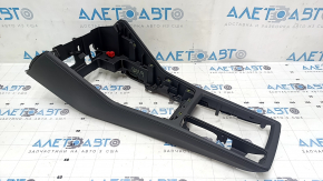 Upper center console trim for Audi Q3 83A 19-25, black, backlit, fused leather