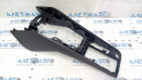Upper center console trim for Audi Q3 83A 19-25, black, backlit, fused leather