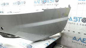 Bare rear bumper, lower part, Audi Q7 16-19, for 4 parking sensors, white, scratched