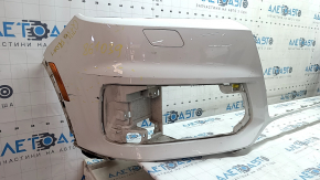 Bare front bumper for Audi Q7 16-19 with 4 parking sensors, white, without washer, with reflectors, scratches, broken mount, made