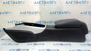 Central console armrest and cup holders Audi A6 C7 12-18 black, with gray insert, tear