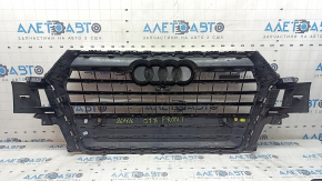 Audi Q7 16-19 radiator grille assembly, gray, for parking sensors, for camera, with emblems, sand
