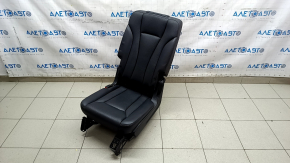 Rear seats, 2nd row left, Audi Q7 16-19, black leather, heated, perforated, scratches, needs cleaning