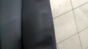 Rear seats, 2nd row left, Audi Q7 16-19, black leather, heated, perforated, scratches, needs cleaning