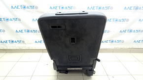 Rear seats, 2nd row left, Audi Q7 16-19, black leather, heated, perforated, scratches, needs cleaning