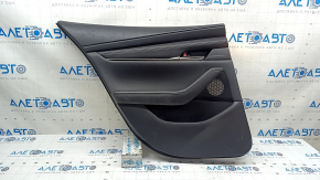 Rear left door panel, Mazda 3 20-22 4D, black leather, Mexico built, needs cleaning, scratches