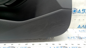 Front left door panel for Mazda 3 19-23 4D, black leather, Mexico built, black leather armrest, black insert, chrome molding, scratches