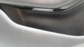 Front left door panel for Mazda 3 19-23 4D, black leather, Mexico built, black leather armrest, black insert, chrome molding, scratches