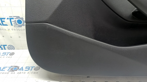 Front right door panel for Mazda 3 19-23 4D, black leather, Mexico built, black leather armrest, Bose chrome insert, chrome molding, scratches, needs cleaning