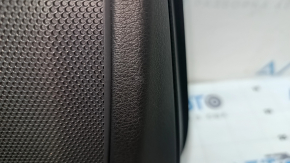 Door trim panel rear left Audi Q7 16-19 black, insert black leather, armrest leather black, trim black gloss and dark wood (oak gray-brown), with handle, scratches