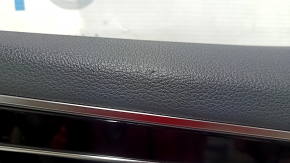 Door trim panel rear right Audi Q7 16-19 black, insert black leather, armrest leather black, trim black gloss and dark wood (oak gray-brown), with handle, scratches, bump