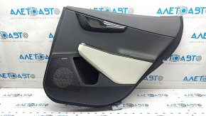 Kia EV6 22-24 black and gray GT-Line rear right door panel trim with glossy black trim and chrome molding, with lighting, Meridian trim, wiring, and lighting unit, scratches
