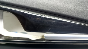 Kia EV6 22-24 black and gray GT-Line rear right door panel trim with glossy black trim and chrome molding, with lighting, Meridian trim, wiring, and lighting unit, scratches