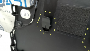 Right side center console tunnel trim for Mazda 3 19-24 4d Mexico built, black, scratches, broken fasteners