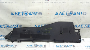 Left side center console tunnel trim for Mazda 3 19-21 4d Mexico built, black, scratches, broken fasteners