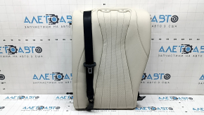 Left rear seat back for Mercedes W213 E 17-23, beige leather, with belt, dented, dry-cleanable