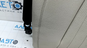 Left rear seat back for Mercedes W213 E 17-23, beige leather, with belt, dented, dry-cleanable