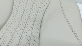 Left rear seat back for Mercedes W213 E 17-23, beige leather, with belt, dented, dry-cleanable