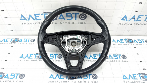 Mercedes W213 E 300/400/43 17-18 bare steering wheel with paddle shifters, non-heated, black leather, scratches, dented, needs cleaning