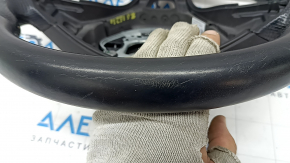 Mercedes W213 E 300/400/43 17-18 bare steering wheel with paddle shifters, non-heated, black leather, scratches, dented, needs cleaning