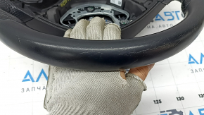 Mercedes W213 E 300/400/43 17-18 bare steering wheel with paddle shifters, non-heated, black leather, scratches, dented, needs cleaning