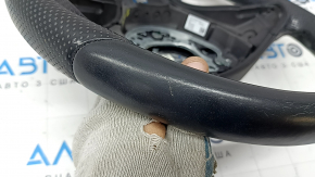Mercedes W213 E 300/400/43 17-18 bare steering wheel with paddle shifters, non-heated, black leather, scratches, dented, needs cleaning
