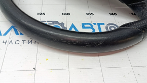 Mercedes W213 E 300/400/43 17-18 bare steering wheel with paddle shifters, non-heated, black leather, scratches, dented, needs cleaning
