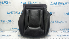 Audi Q7 16-19 driver's seat upholstery, black leather, perforated, heated, ventilated, scratched, dented, worn