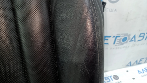 Audi Q7 16-19 driver's seat upholstery, black leather, perforated, heated, ventilated, scratched, dented, worn