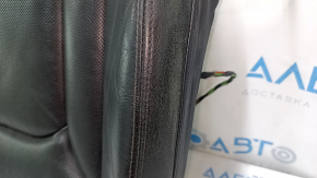 Audi Q7 16-19 driver's seat upholstery, black leather, perforated, heated, ventilated, scratched, dented, worn