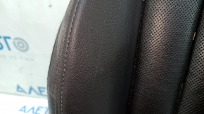 Audi Q7 16-19 driver's seat upholstery, black leather, perforated, heated, ventilated, scratched, dented, worn