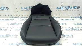 Mazda 3 19-22 passenger seat cushion upholstery, black leather, with brown stitching, heated, ready to clean