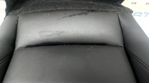 Mazda 3 19-22 passenger seat cushion upholstery, black leather, with brown stitching, heated, ready to clean