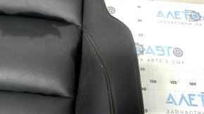 Mazda 3 19-22 driver's seat cushion upholstery, black leather, with brown stitching, heated, ready to clean