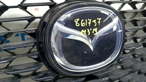 Mazda 3 19-24 4D radiator grille assembly, with emblem, matte black, sand, holes for the frame