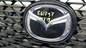 Mazda 3 19-24 4D radiator grille assembly, with emblem, matte black, sand, holes for the frame