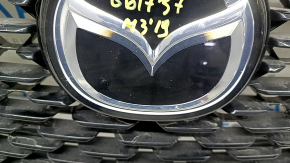 Mazda 3 19-24 4D radiator grille assembly, with emblem, matte black, sand, holes for the frame
