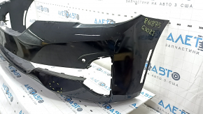 Bare front bumper for BMW 5 G30 21-23 with parking sensors without PMA, Basis, black, fake, broken fasteners, scratches, dented, torn