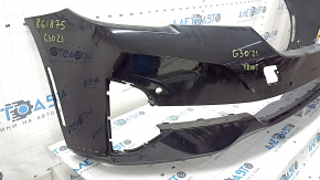 Bare front bumper for BMW 5 G30 21-23 with parking sensors without PMA, Basis, black, fake, broken fasteners, scratches, dented, torn