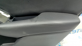 Rear right door panel for a 19-22 Honda Accord, black leather, black leather armrest, chrome molding with a black insert, scratches, scuffed, needs cleaning, dented leather