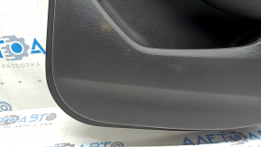 Rear right door panel for a 19-22 Honda Accord, black leather, black leather armrest, chrome molding with a black insert, scratches, scuffed, needs cleaning, dented leather